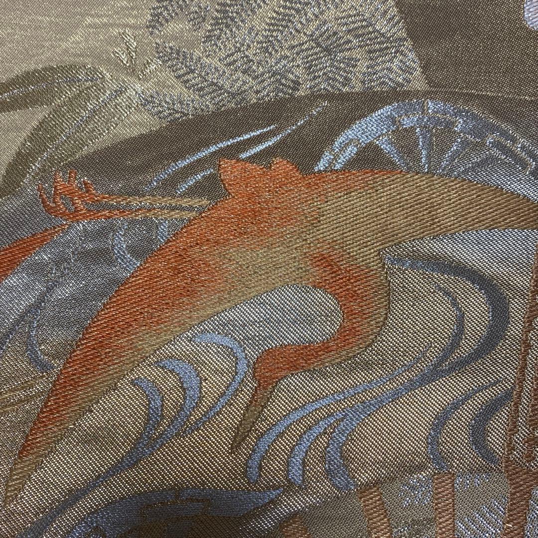 table runner 金彩琳派　帯リメイク　正絹　川島織物