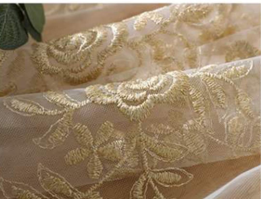 二層一体カーテン　ホワイト　刺繍　人気　高品質