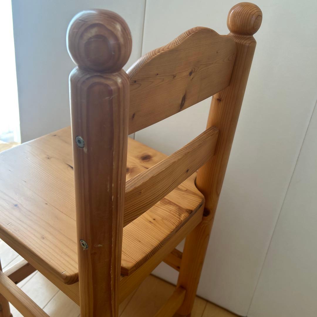 カントリーチェア　パイン材　無垢材　天然木　丸脚　ろくろ脚　北欧　英国