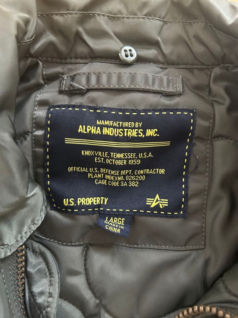ALPHA アルファ MA-1 ブルゾン ジャケット サイズL 襟あり