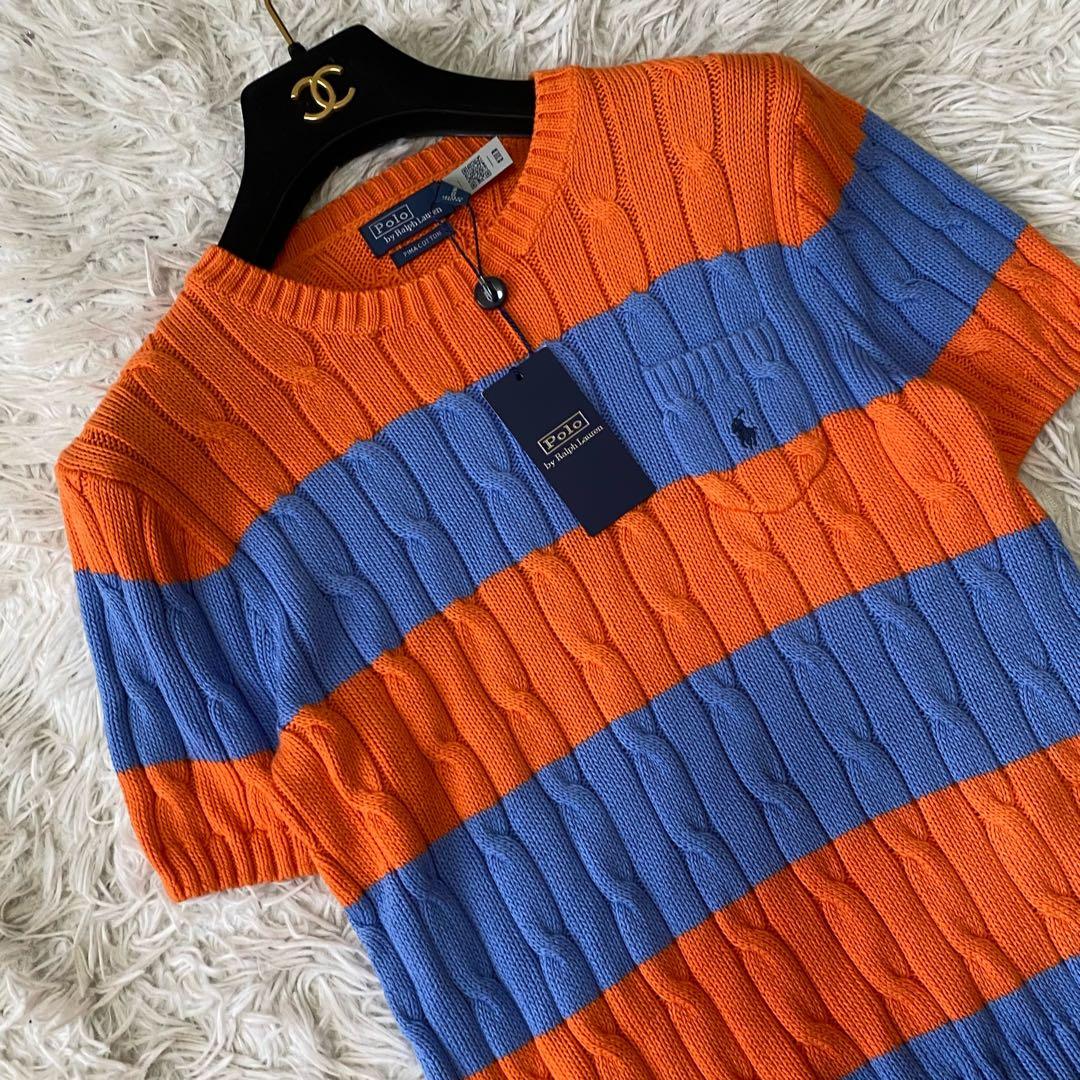 POLO RALPH LAUREN ポニー刺繍 ケーブルニット ピマコットン L