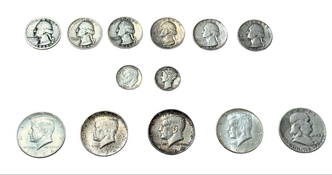 福*ん様 銀貨のお纏め ハーフ クォーター ワンダイム ケネディ