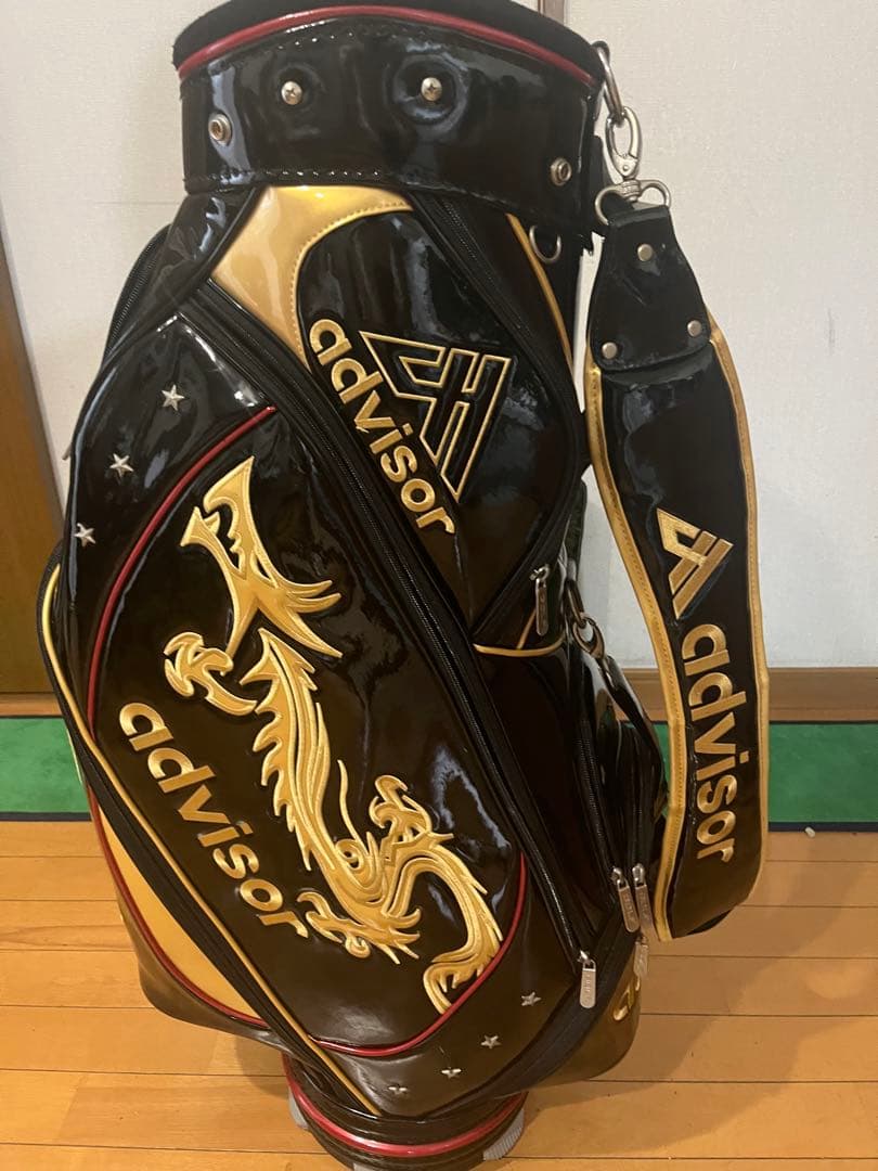 advisor ゴルフバッグ キャディバッグ ブラック ドラゴンデザイン