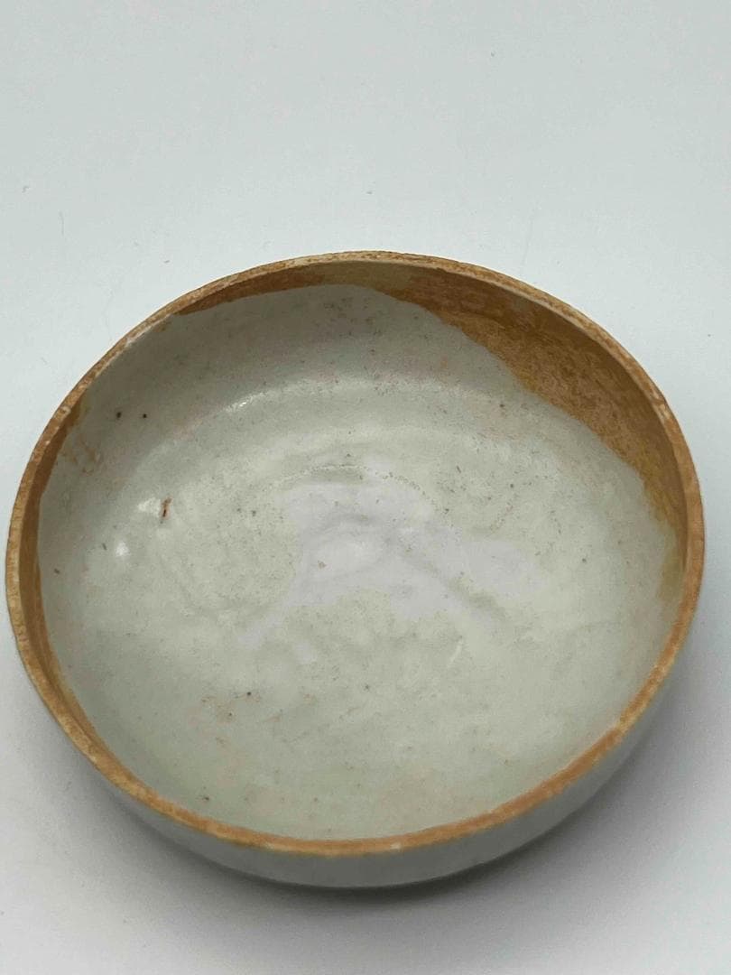 宋時代　青瓷 牡丹花卉紋香盒 粉盒 茶入　茶道具　影青 唐物古賞物(F-108)