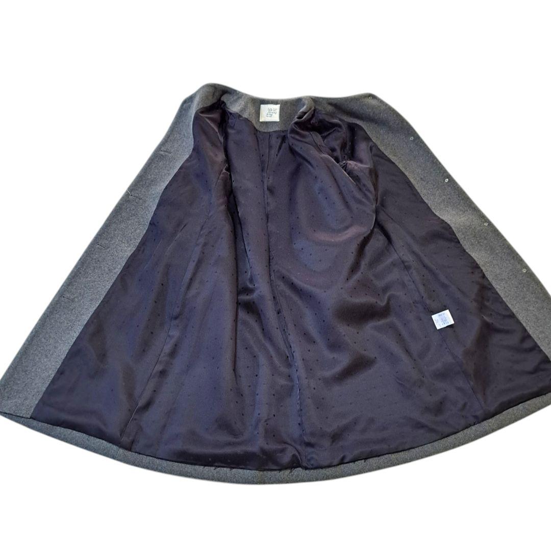 希少新品タグ付 Sally Scott　ウールノーカラーコート　11号　グレー