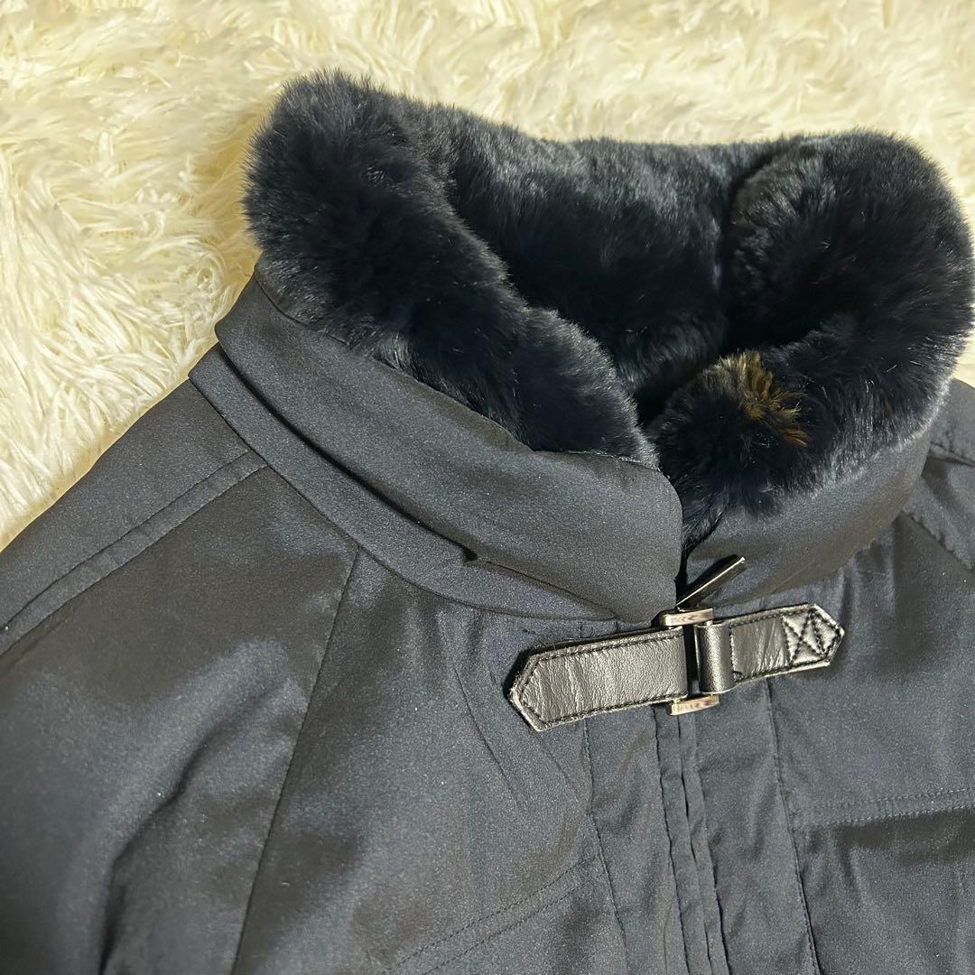 【美品】TAE ASHIDA ダウンコート ブラック ファー襟 M ロング