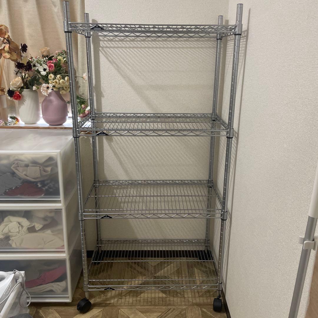 美品　Luminous スチールラック 4段 シルバー NLH7615-4