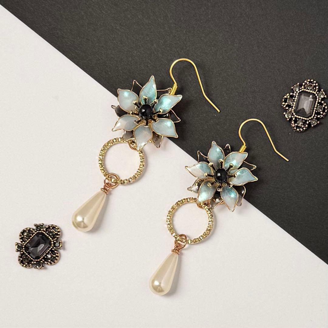 ふっちページ／イヤリング8点／ヘアコーム1点