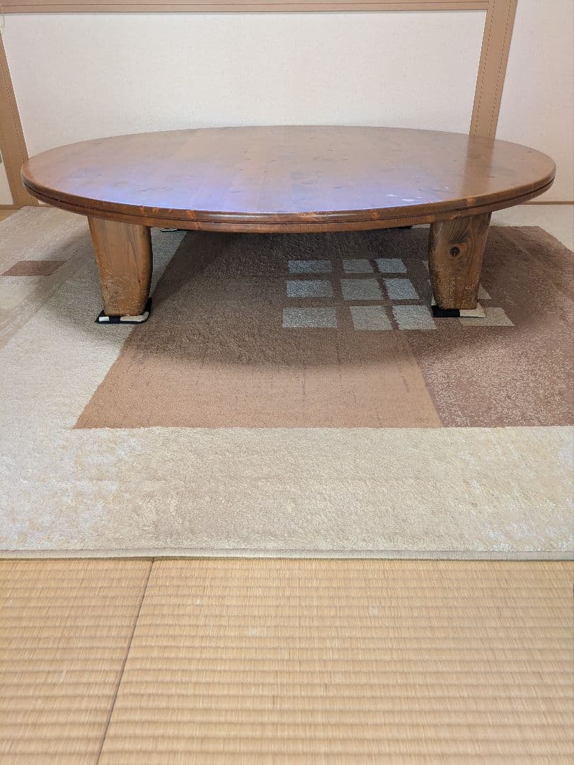 レア商品！直径150センチ！円形木製座卓・Bigちゃぶ台