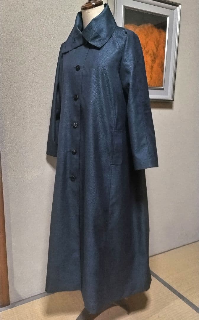 ・着物リメイク・ウールシルク一重コート⑩・プロの仕立て