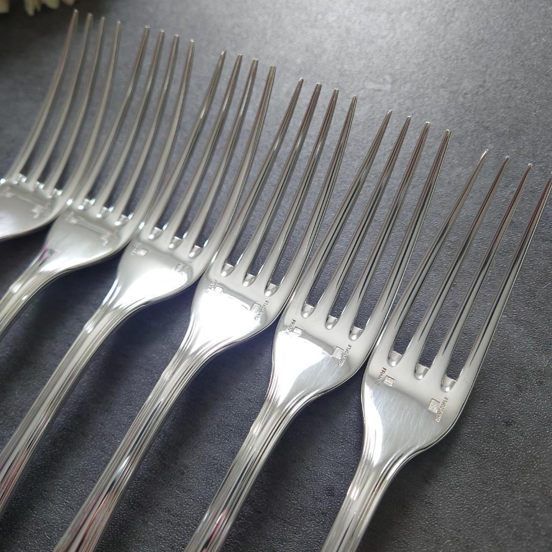 美品 クリストフル スパトゥール テーブルフォーク 6点