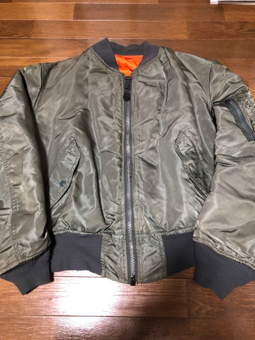 即決 80s USA製 アルファ MA-1 旧タグ L