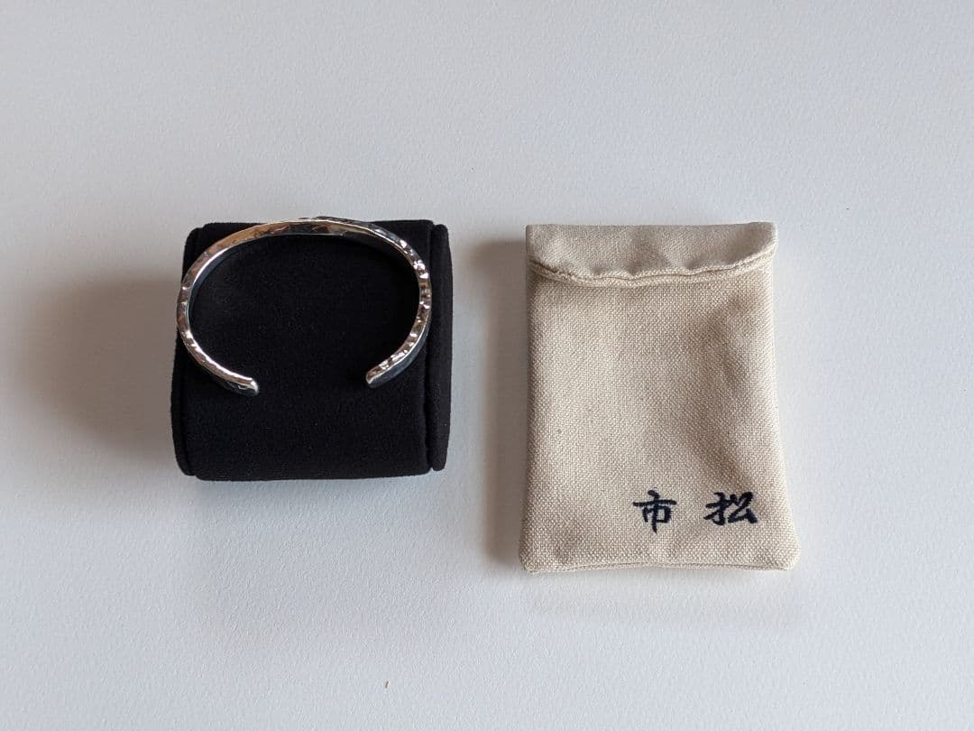 市松 シルバー スパイラルバングル