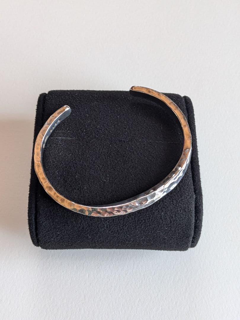 市松 シルバー スパイラルバングル