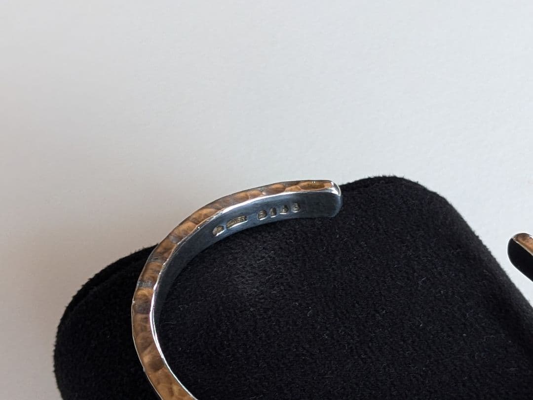 市松 シルバー スパイラルバングル