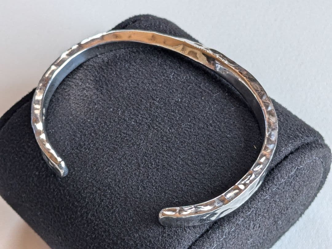 市松 シルバー スパイラルバングル