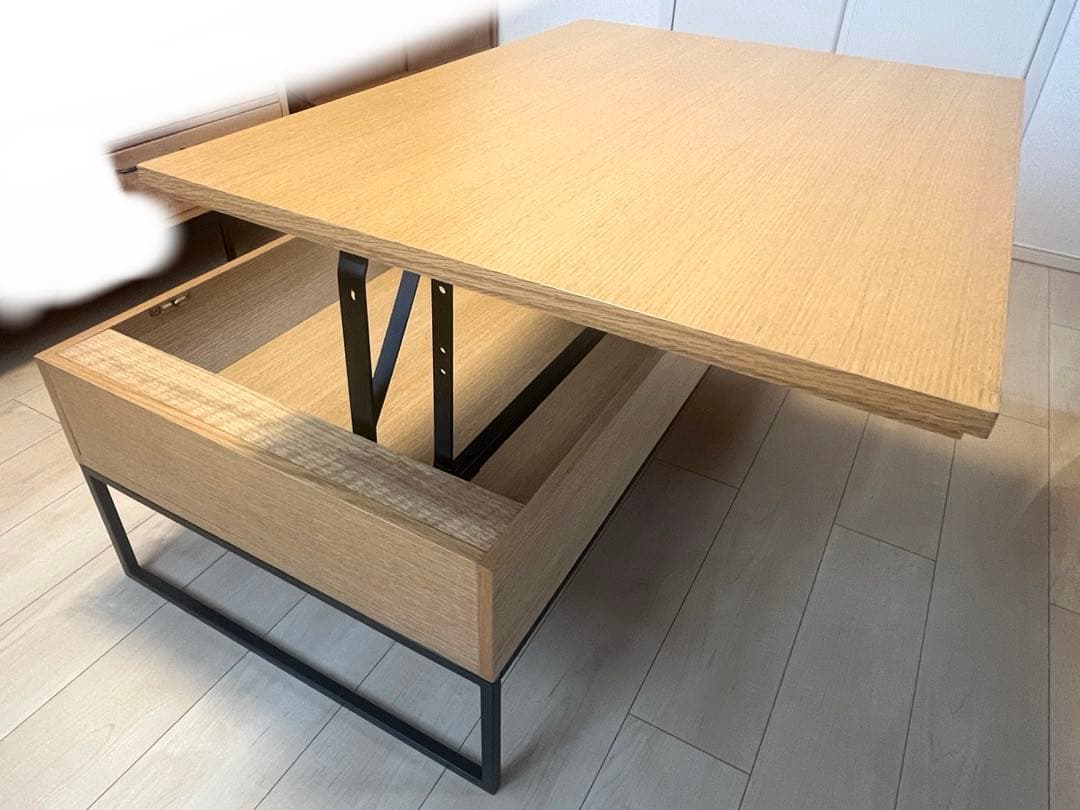 【送料込み】ニトリ　昇降　センターテーブル(Nヒバリ 120 LBR)