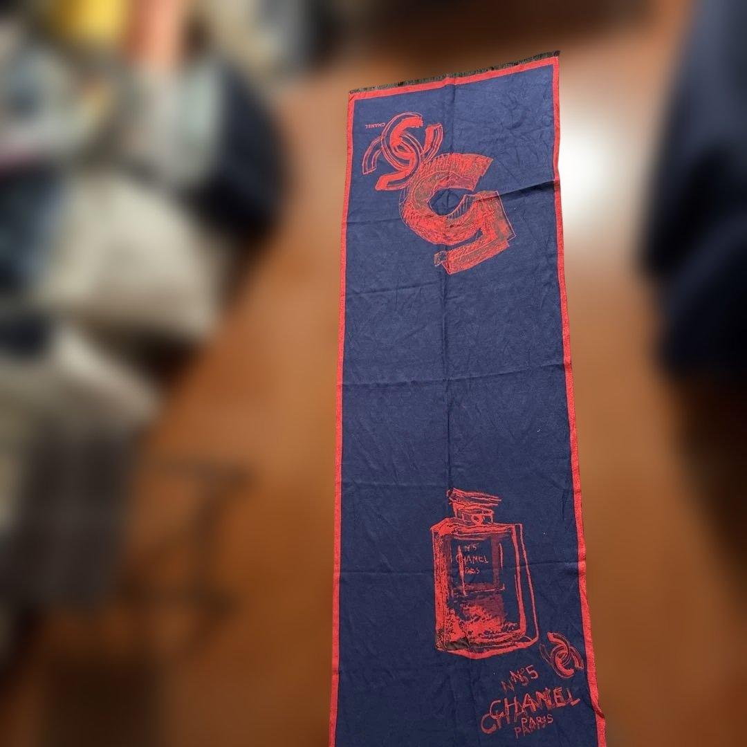 シャネル No.5 ストール ネイビー レッド