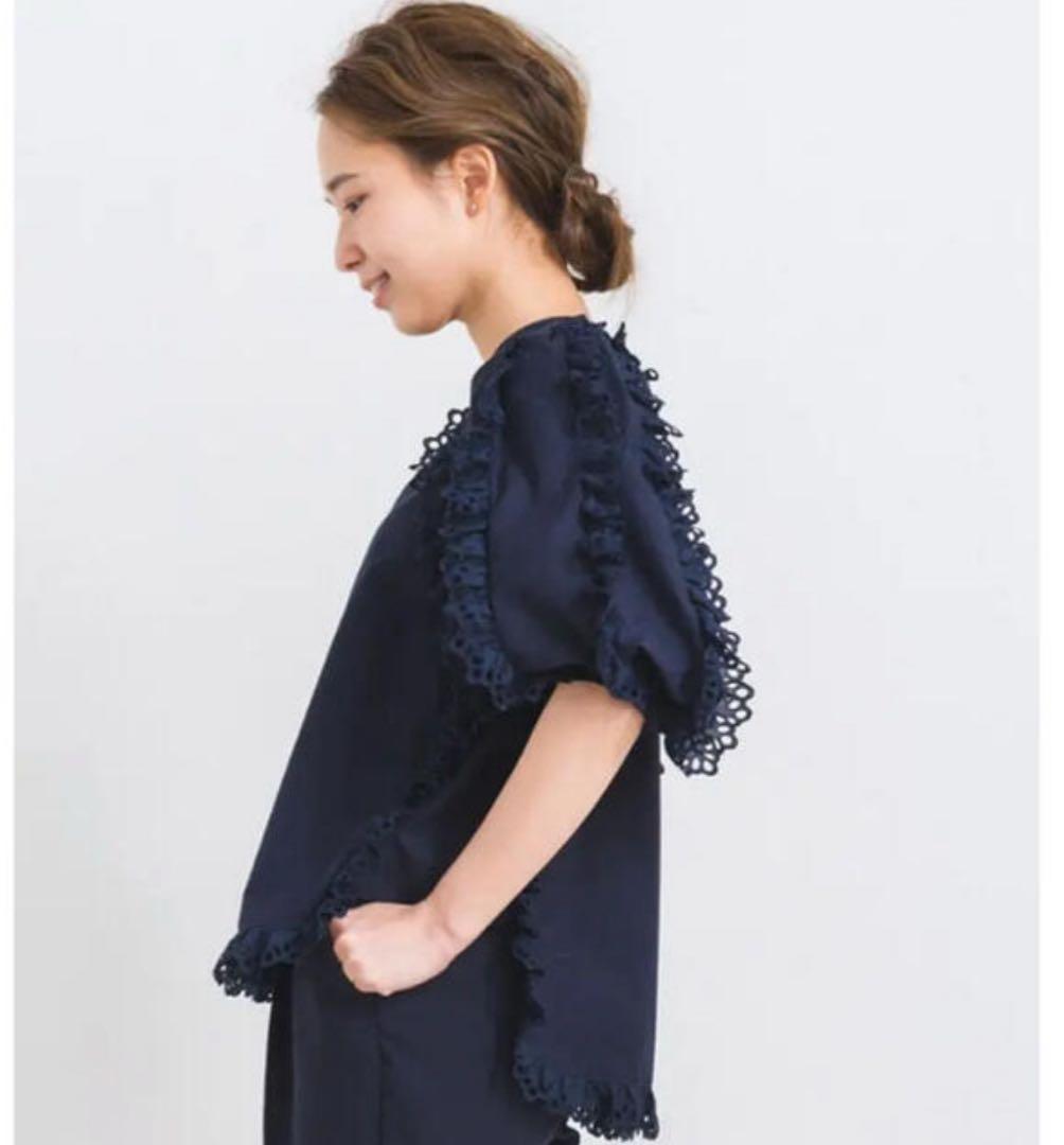shirocon アネモネブラウス　ネイビー　38