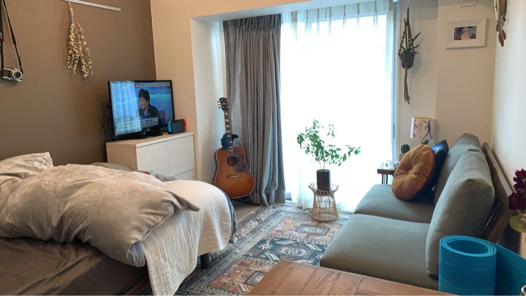 unico カーテン＆レースカーテン2枚セット(賃貸サイズ)