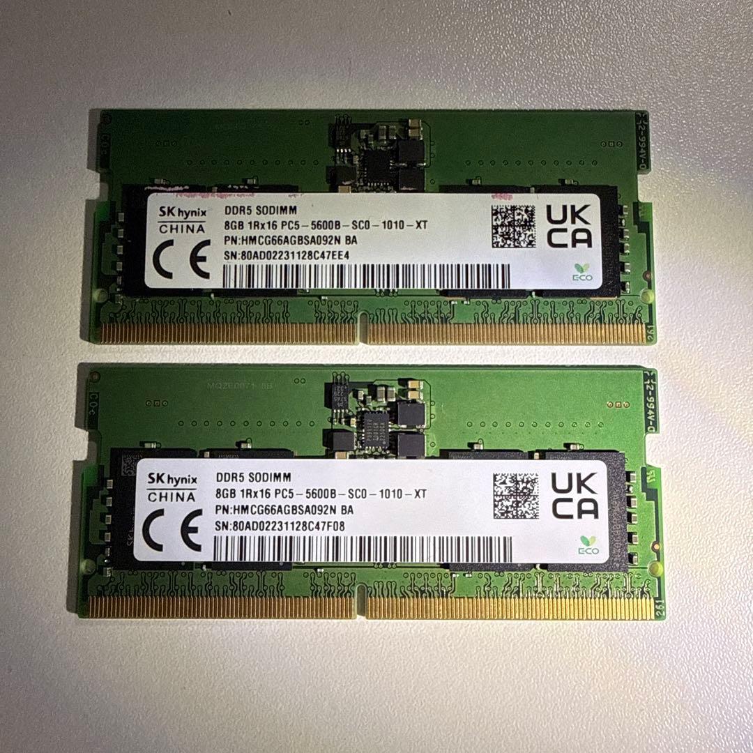 h*o様 SK hynix メモリDDR5-5600 SODIMM 8GB×2(