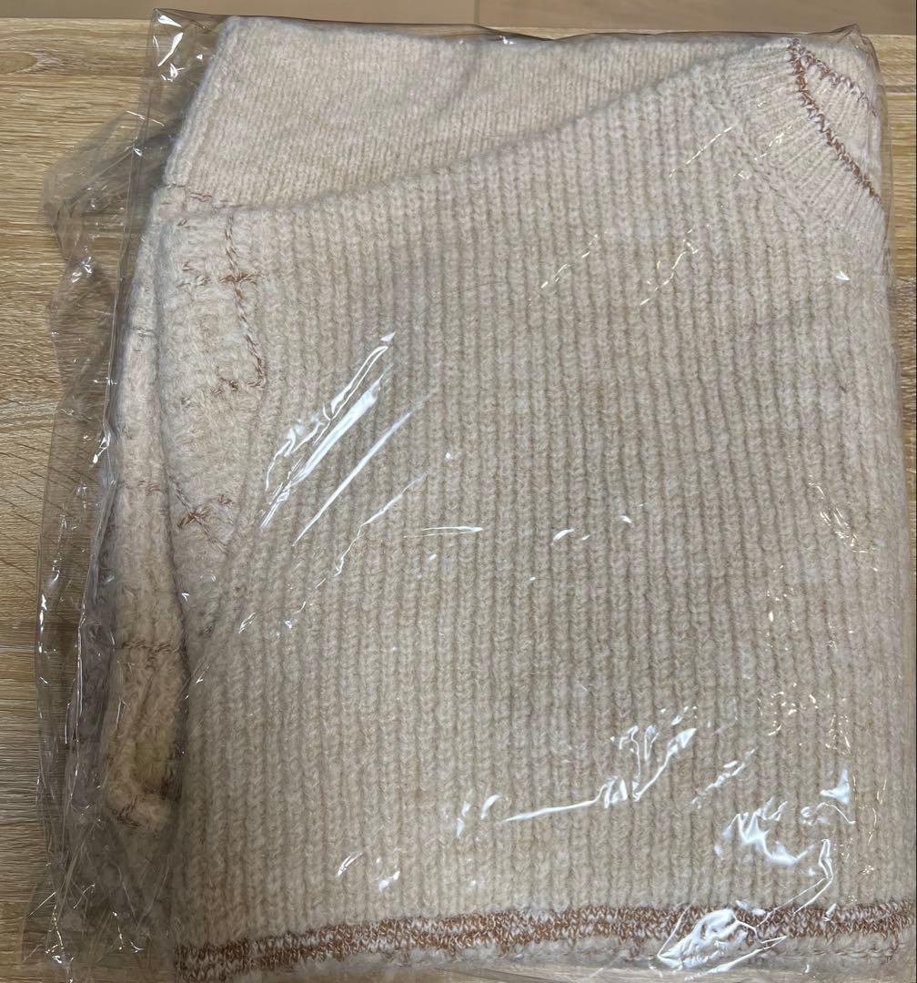 トップス ollun check design knit pullover ivory