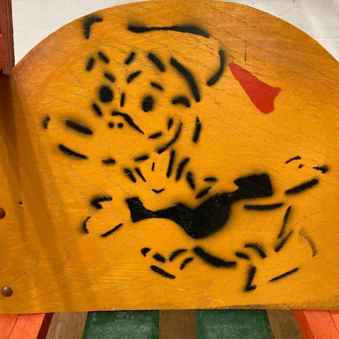 木製 手押し そり 昭和レトロ オレンジ6 曲げ木 犬ぞり 犬そり ガーデニング