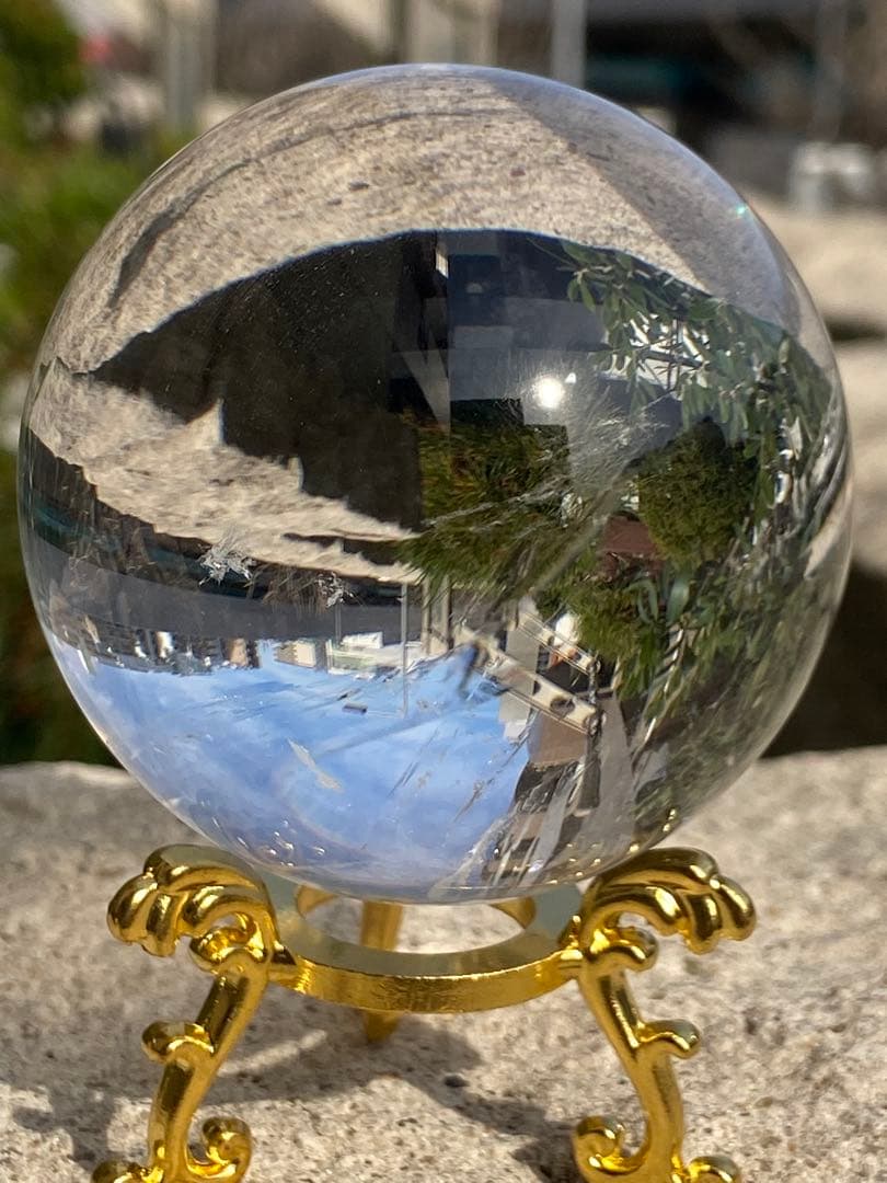 【強力浄化】ヒマラヤ産⭐特大！虹入り！水晶スフィア⭐N96