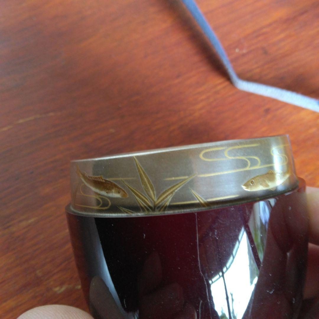 棗　蒔絵　茶道　坂水造　清流蒔絵