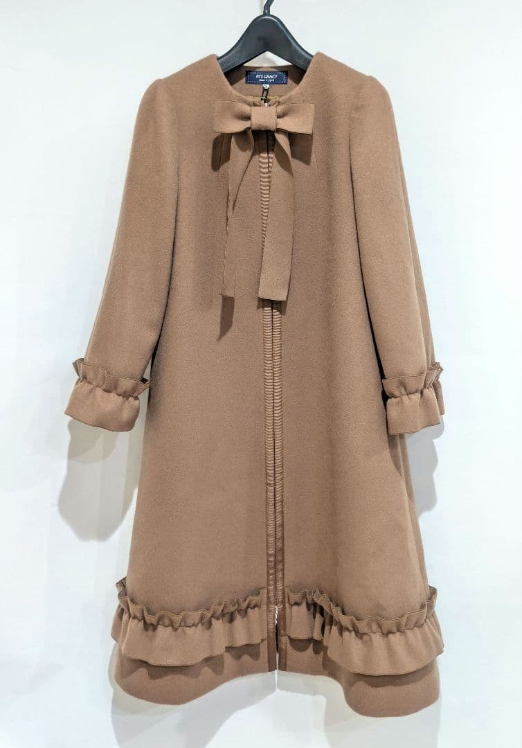 M'S GRACY エムズグレイシー フリルｘリボンジップアップコート