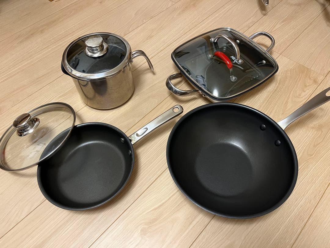 マイヤー調理器具マキシム　セット売りフライパン・鍋・ポット・グリルパン4点セット