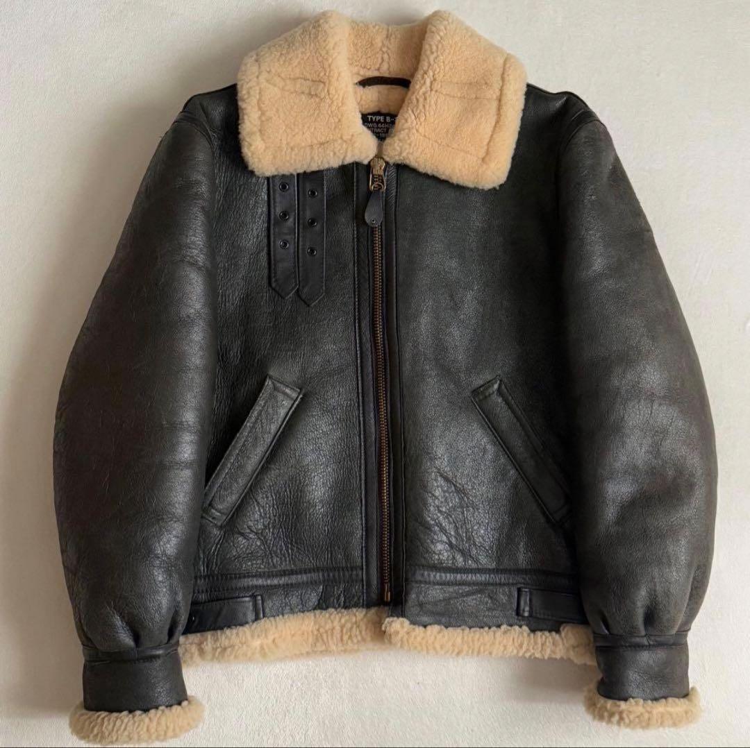 Schott 38 B-3 フライトジャケット シープスキン ブラウン