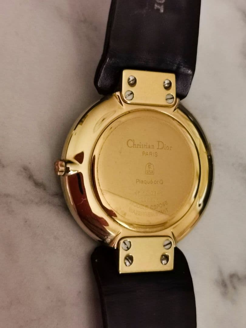 Christian Dior ブラックムーン腕時計（付属品完備・極美品）