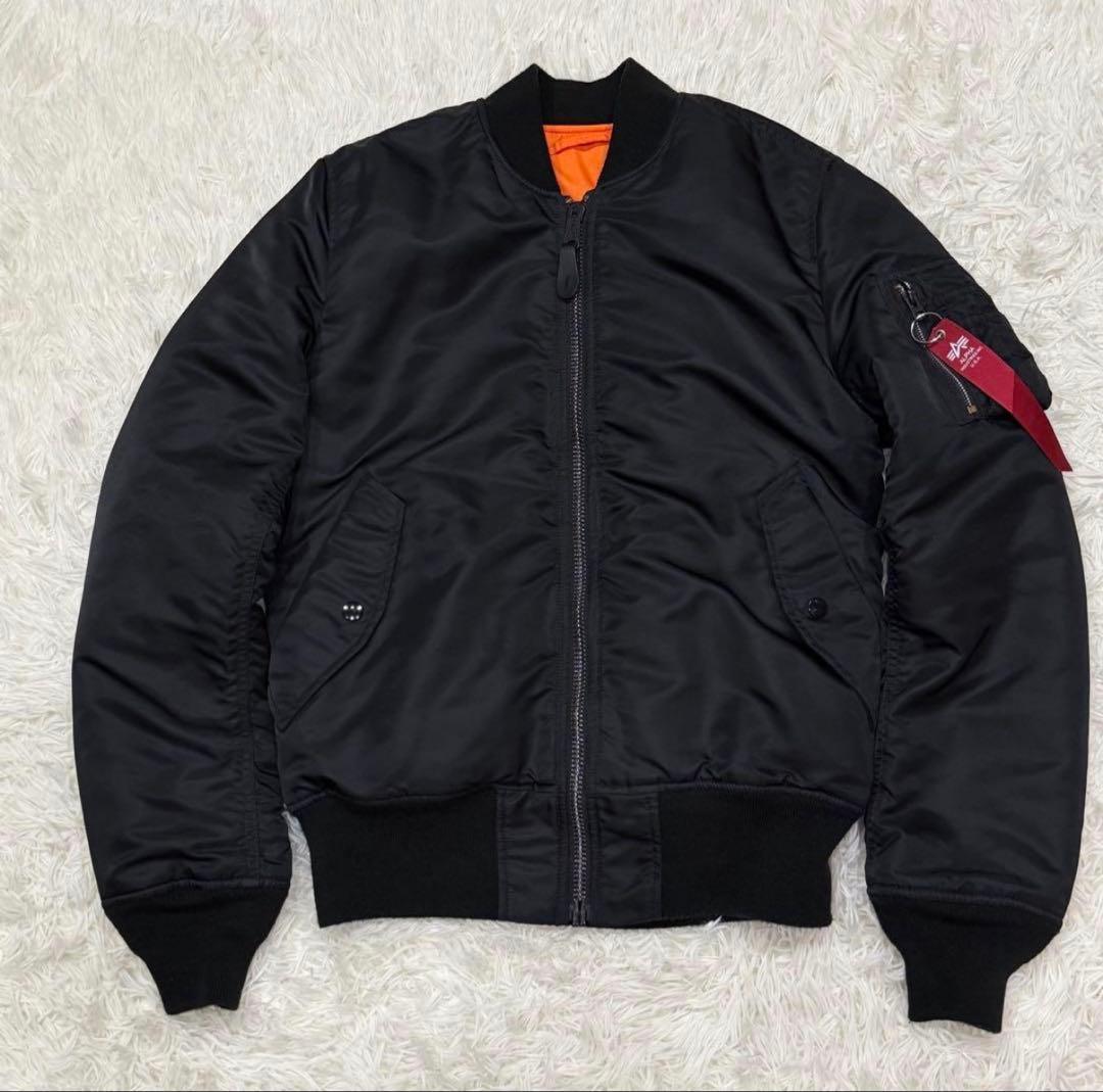 1772　アルファインダストリーズ　MA-1フライトジャケット　M　黒　ブラック