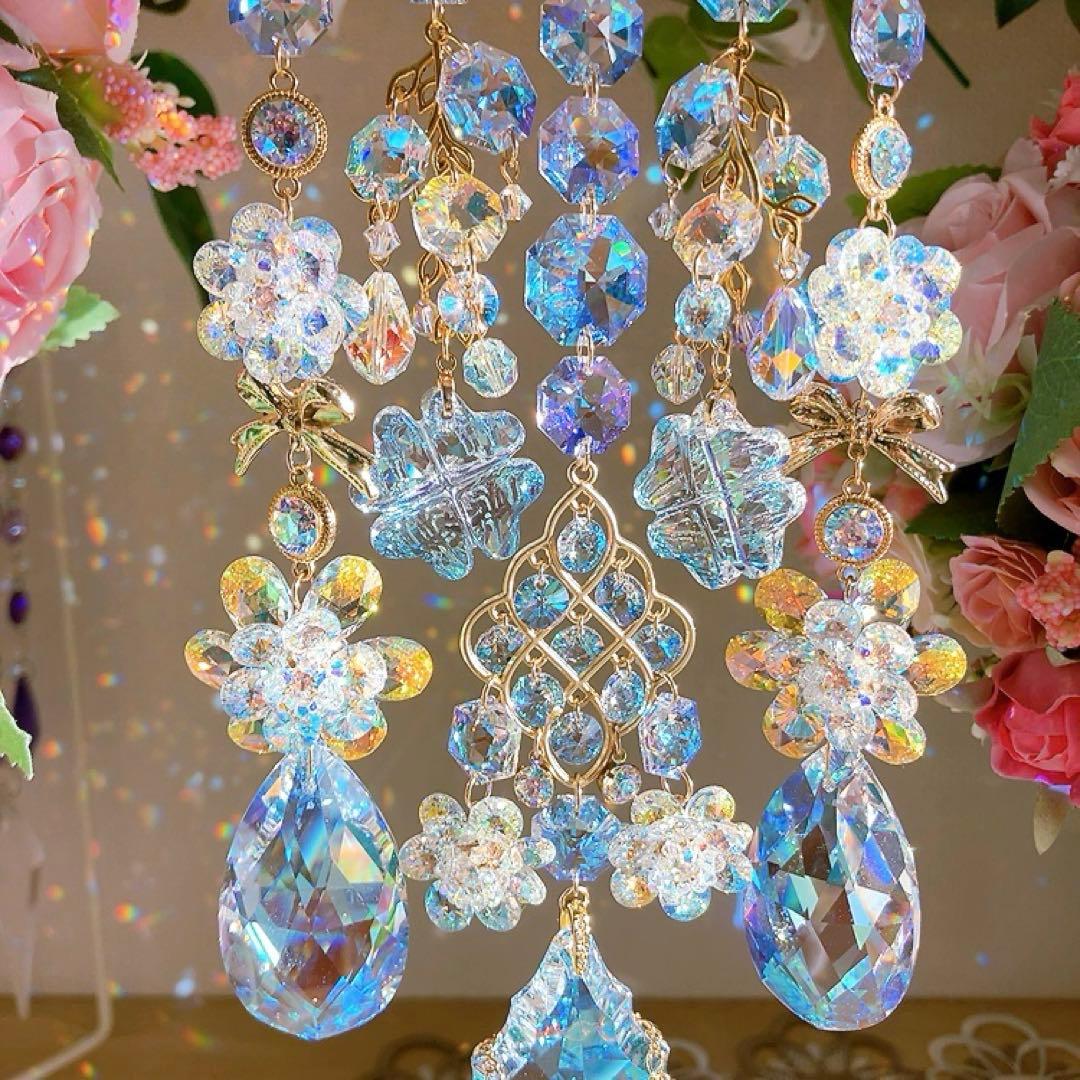 スワロフスキー♡Aurora flower。:.゜ஐ⋆*サンキャッチャー♡
