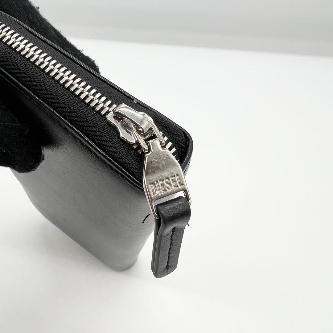 極美品✨DIESEL　長財布　Dロゴ　HOLI-D　レザー　ブラック　現行