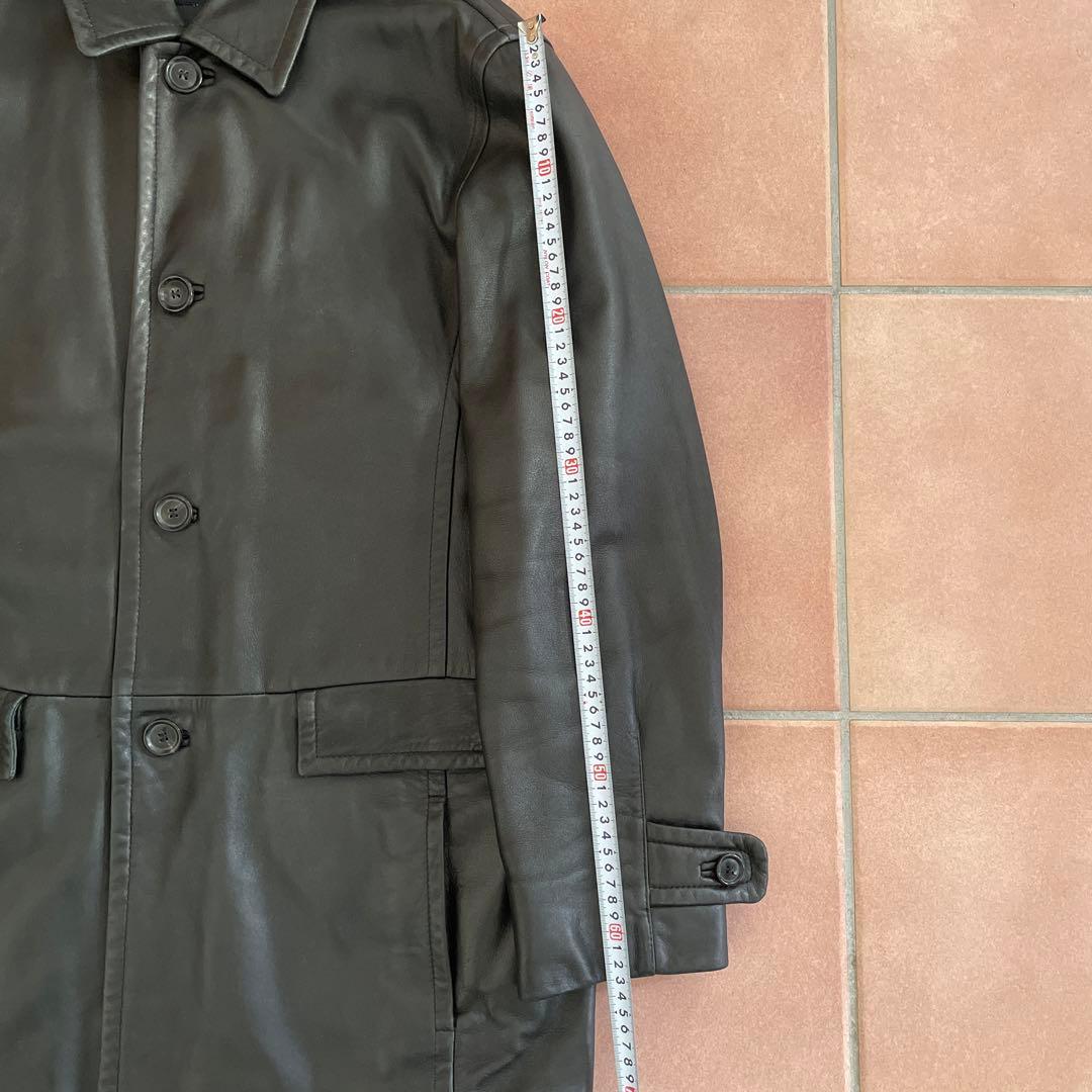 【超美品】HUGO BOSS ヒューゴボス 最高級 ラムレザー　ハーフコート
