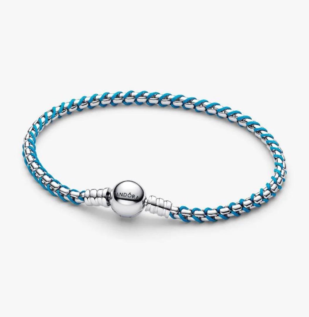 アクセサリー Pandora Blue Cord Snake Chain Bracelet