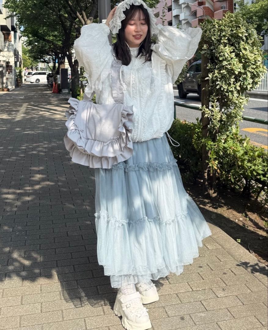 試着のみ　merry jenny flower frill laceブルゾン