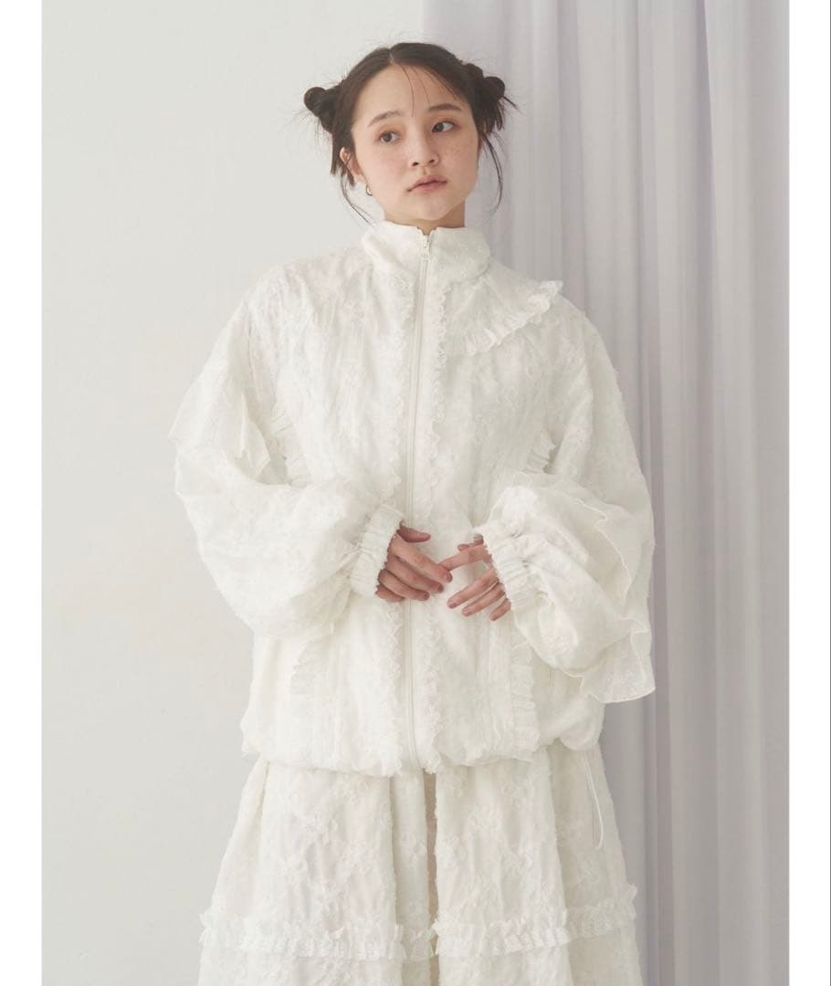 試着のみ　merry jenny flower frill laceブルゾン