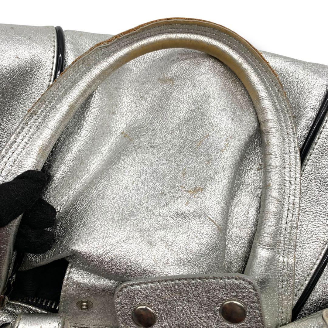 ドルチェアンドガッバーナ　ユニセックス　シルバー ボストンバッグ ラージレザー