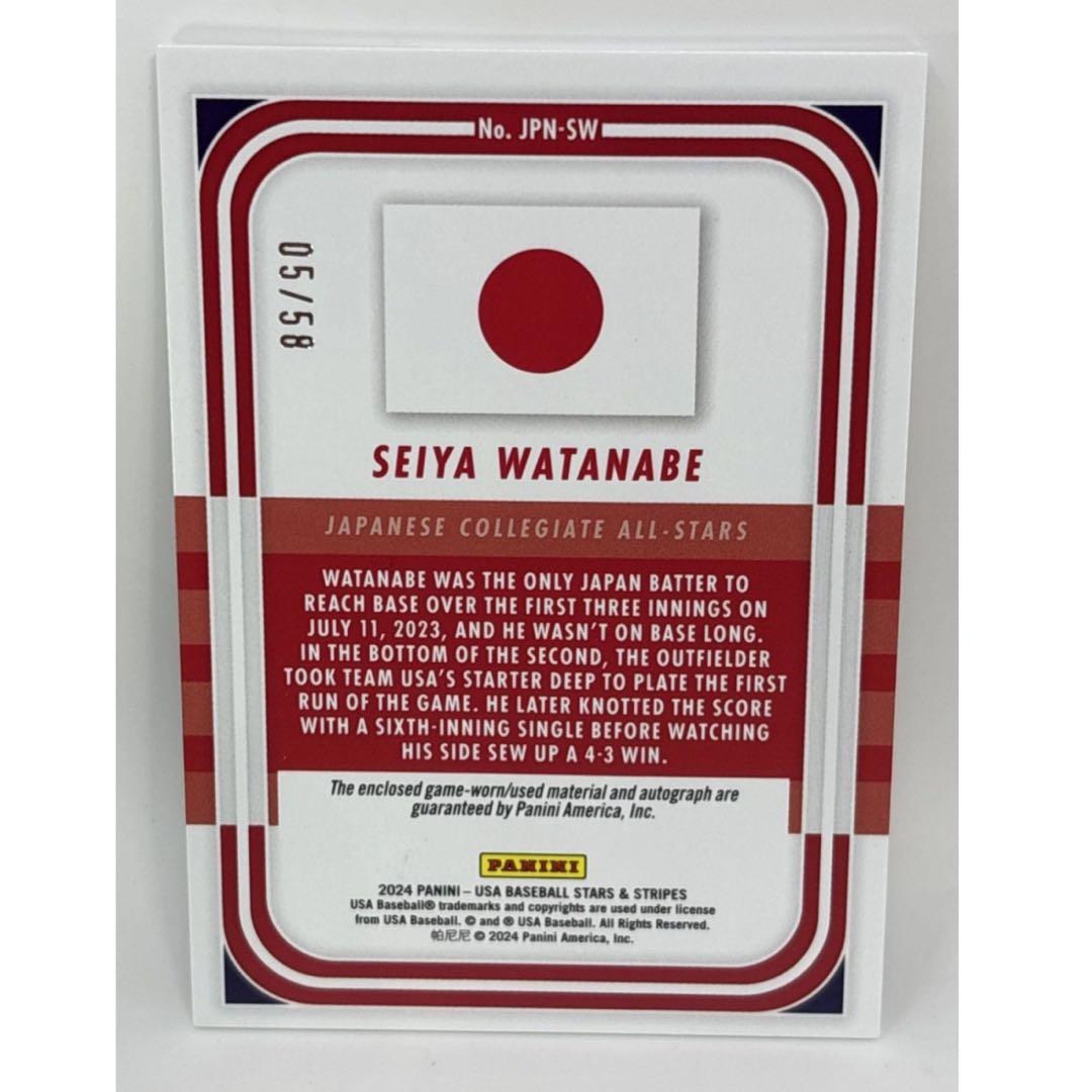 2024 PANINI 西武ライオンズ 渡部聖弥 直筆サイン カード