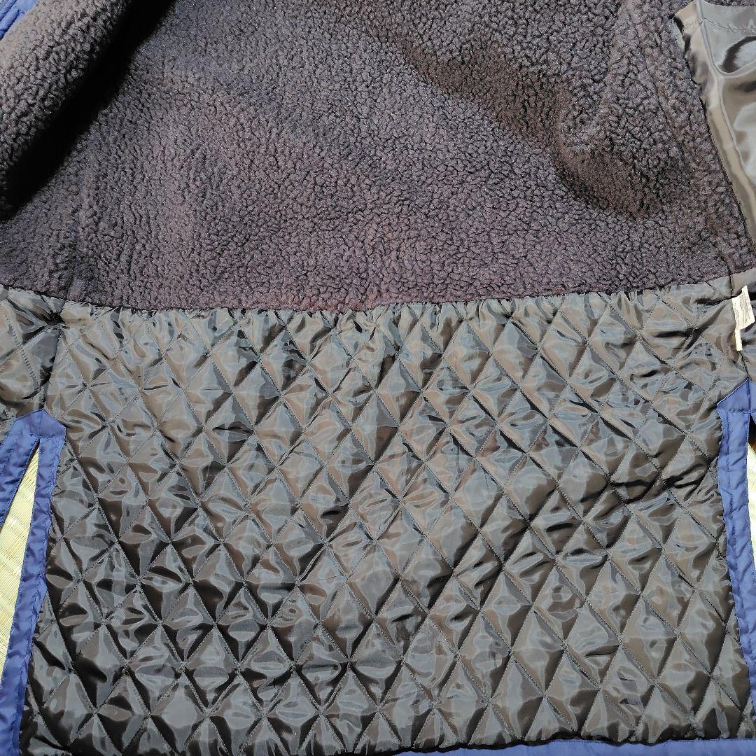 adidas フード付きベンチコート +10　ボア裏生地 紺　Lサイズ