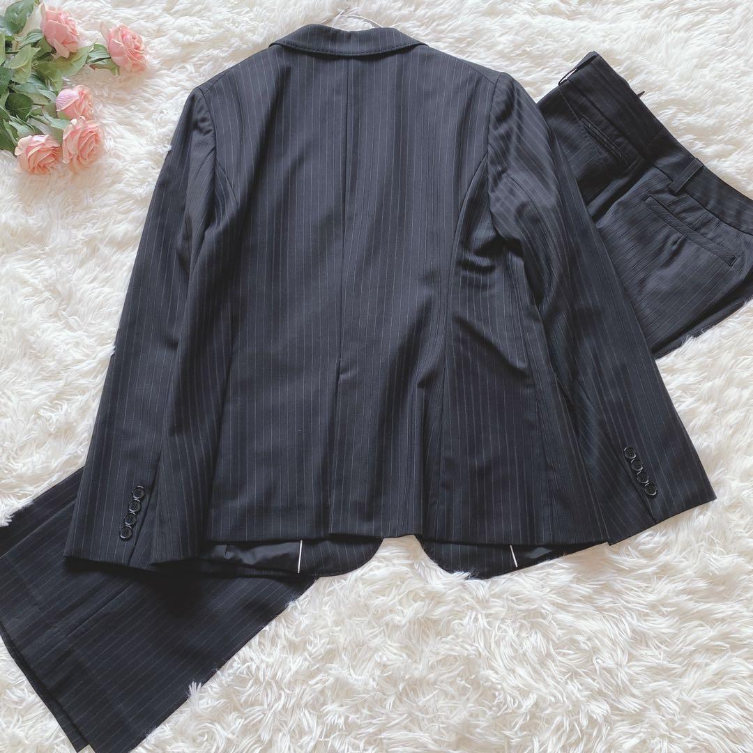 【44/46】23区（ニジュウサンク）パンツスーツ　大きいサイズ　ストライプ