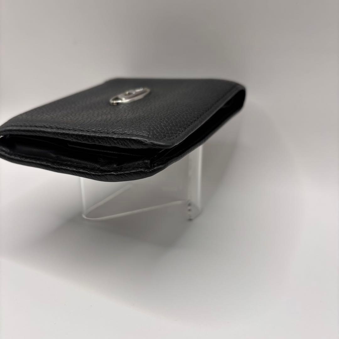 DIESEL 二つ折り財布　レザー　ブラック　X08844 Dロゴ　財布　革　黒