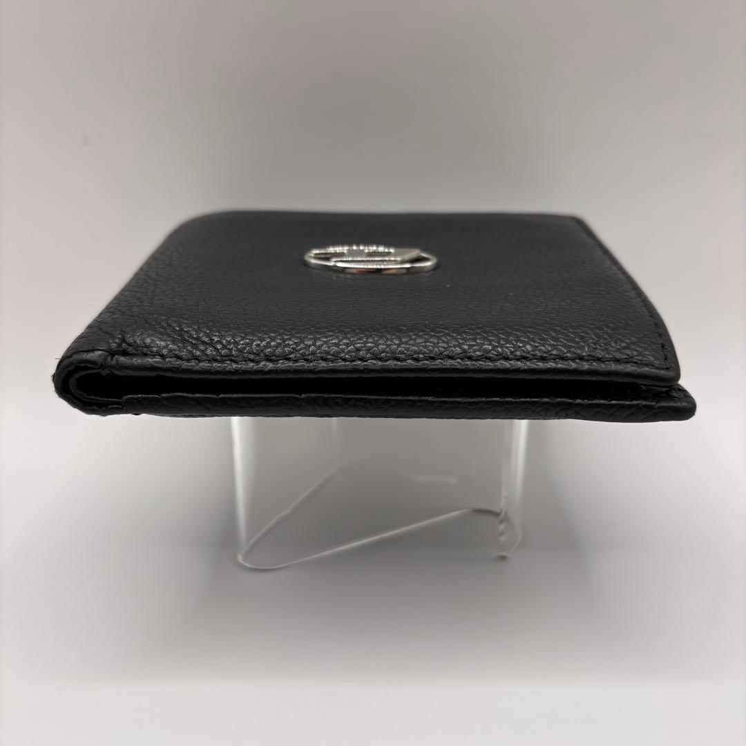 DIESEL 二つ折り財布　レザー　ブラック　X08844 Dロゴ　財布　革　黒