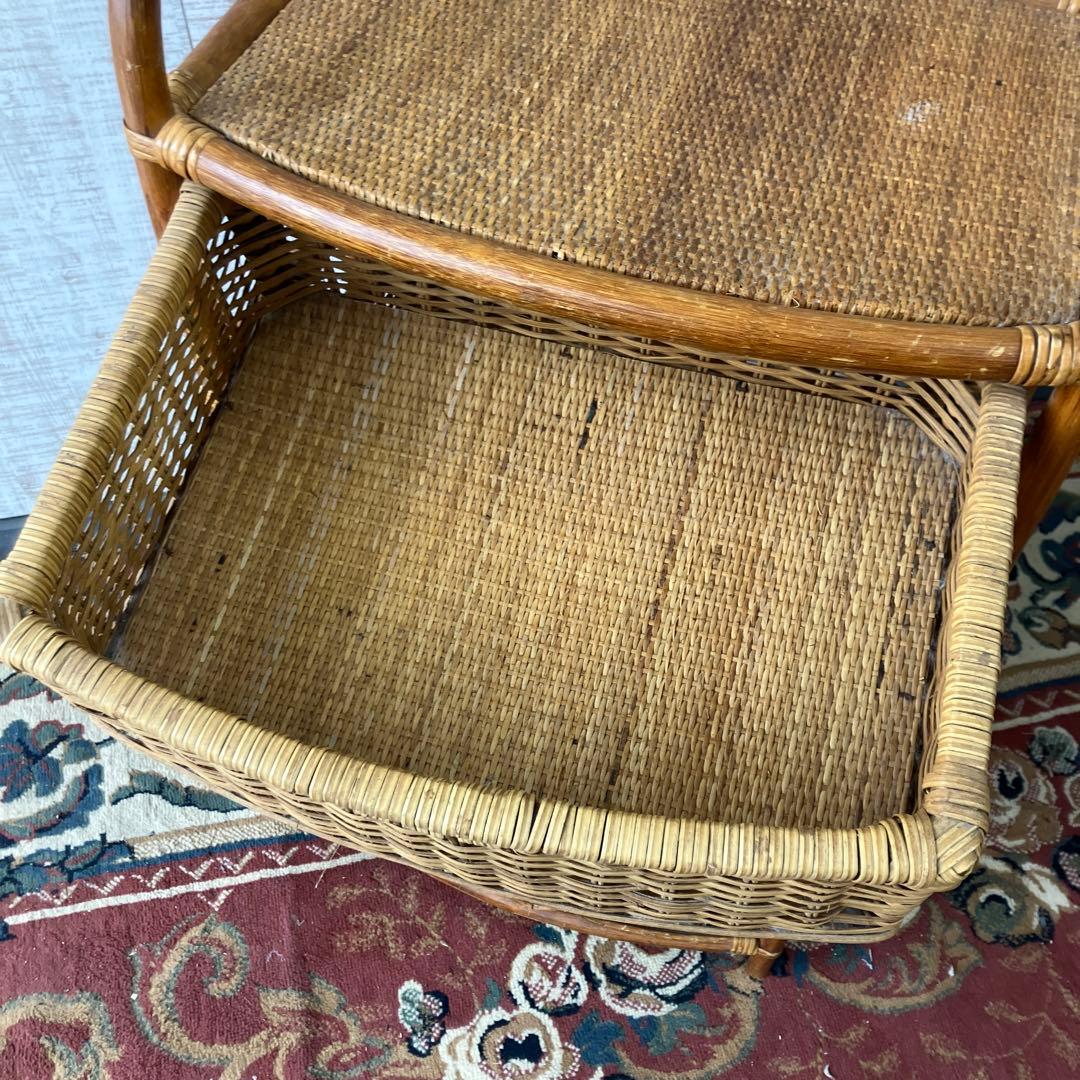 昭和レトロ ラタンチェスト 4段 引き出し箪笥 古家具 ビンテージヴィンテージ