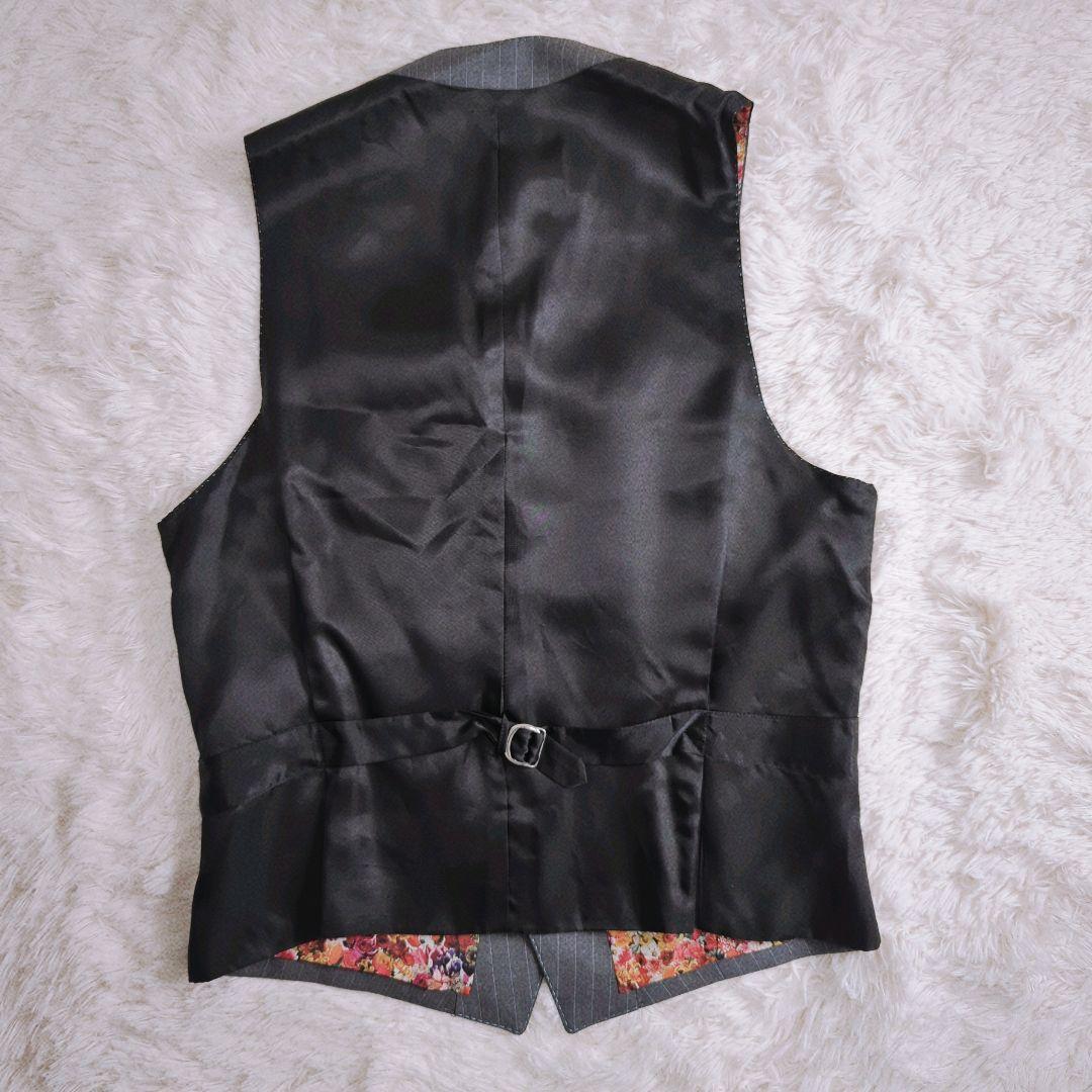 【タグ付き】PAUL SMITH ストライプ スーツベスト 花柄 未使用級