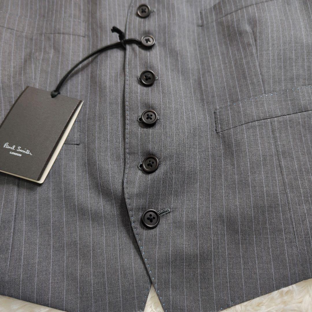 【タグ付き】PAUL SMITH ストライプ スーツベスト 花柄 未使用級
