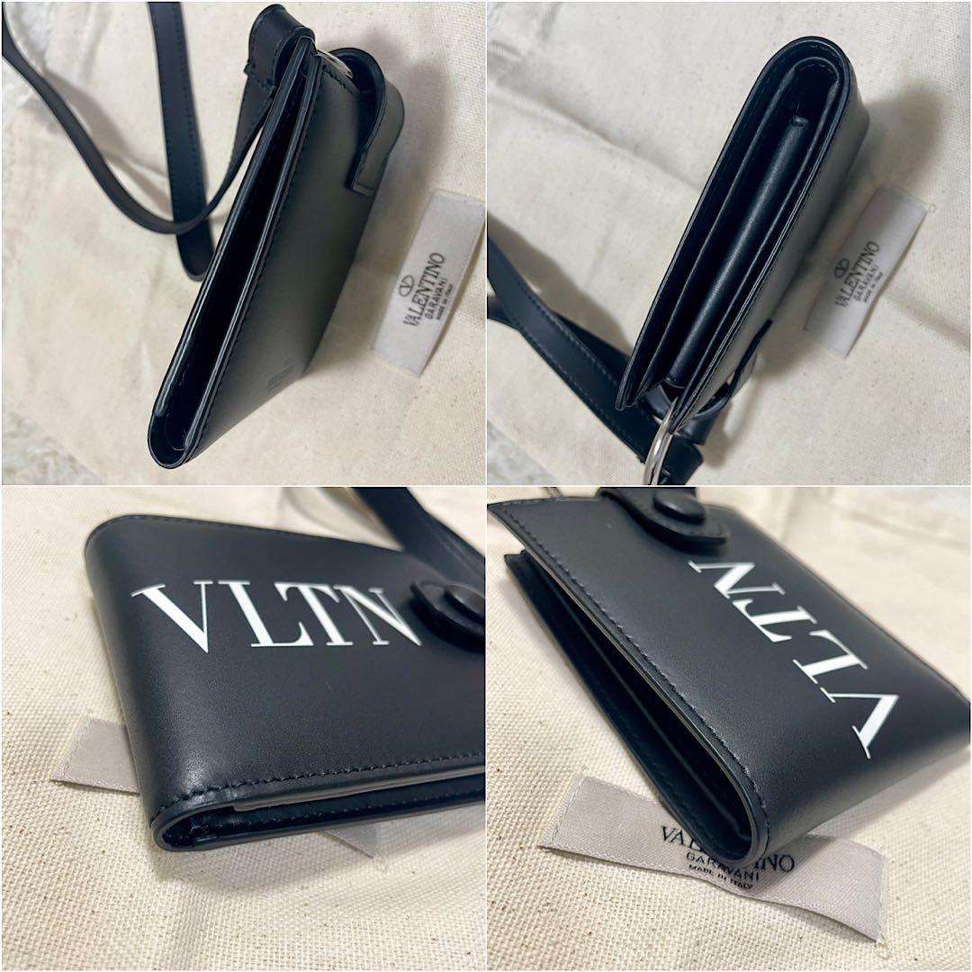 未使用級 ヴァレンティノガラヴァーニ VLTN ネックウォレット 二つ折り財布